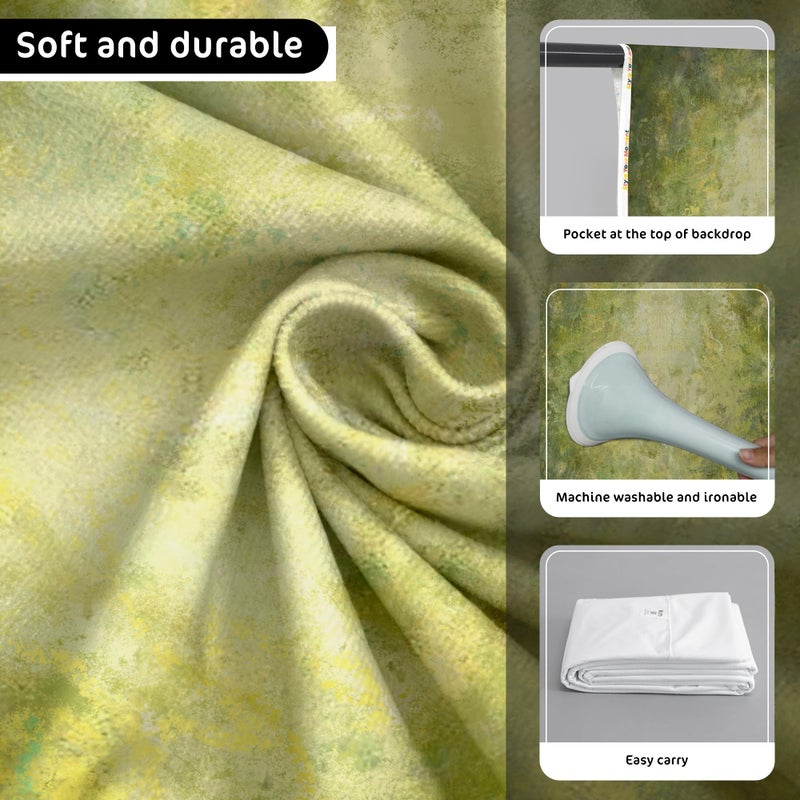 Kate 5x7ft(1.5mx2.2m) Vintage Rusty Backdrops Microfiber Green Paint Abstract Photo Backdrop Retro Portrait Background - Image 2
